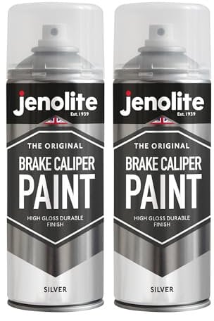 JENOLITE Brake Caliper Spray Paint | SILVER GLOSS | Brake and Caliper Restoration Spray Paint | Durable Finish, Heat and Petrol Resistant | 2 x 400ml