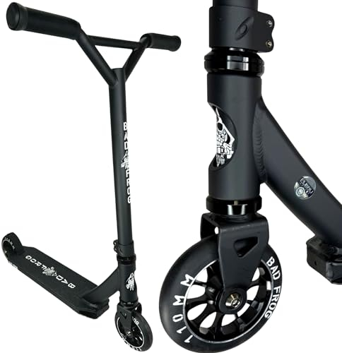 Bad Frog Kleinkinder Stunt-Scooter Trick Tret Roller Park I Street I Hybrid I Tret I Trick I Roller ISkatepark I Schwarz (75cm)
