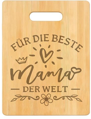 Mama Geschenk, Muttertagsgeschenke für Mama, Bambus Schneidebrett mit Gedrucktem Text, Mama Geschenk zum Muttertag, Geburtstagsgeschenk für Mama, Geschenk Mama Geburtstag, Beste Mama der Welt