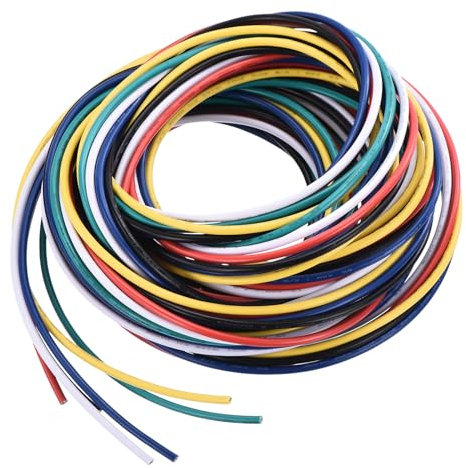 sourcing map 16 Gauge PVC Hookup Wire 3.0m/10ft 16AWG Flexible Electrical Wire UL1007 Tinned Copper Stranded 6 Color, 2.5mm Dia for Model Aircraft Electric Appliances Internal Connect