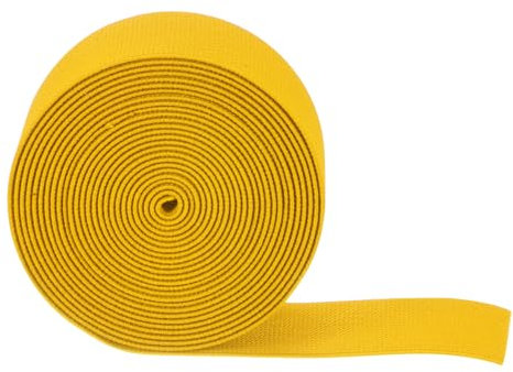 QUARKZMAN 5 Stück Gummiband 50mm Breite Gummibänder Nähen 5 Meter Lang, Hosengummi Elastisches Band Flachgestricktes Rubber Gummilitze für DIY-Projekte Kunsthandwerk Stoffe, Gelb