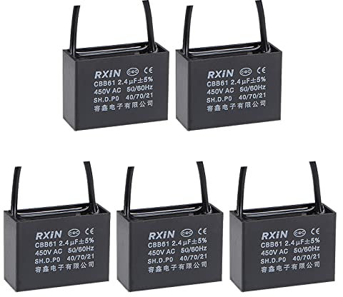 5 Stück Deckenventilator-Kondensator CBB61, metallisierter Polypropylen-Folienkondensator, ideal for Ventilatoren, Pumpen, Motoren, laufend