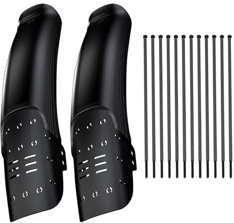 Muzrunq Bike Mud Guard Universal Rear Mountain Bike Mud Guard Fit 26, 27.5, 29 In Wheel, Bicycle Mud Guard Splash Guard with Fastening Straps, 2Pcs