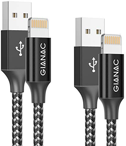 Lot de 2 câbles de charge pour iPhone - 1 m - Câble Lightning USB - Certifié MFi - Câble de charge rapide USB pour iPhone 14, 13, 12, 11, XS, XS Max, XR, X, 8, 8Plus, 7, 7Plus, 6s, 6s Plus, 6, 6 Plus