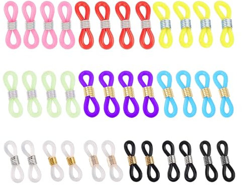DHWEKU 36 Pezzi Terminali Catene per Occhiali Terminali per Catene per Occhiali Regolabili Regolabili Porta Catena per Occhiali da Vista Antiscivolo Connettore in Silicone, per Catena Portaocchiali