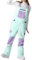 Ski-Lätzchen für Damen – Skihose mit Lätzchen, farbblockierend, wasserdicht, winddicht, warm, atmungsaktiv, Overalls mit mehreren Taschen, isolierte Ski-Latzhose für Paare, mintgrün, S