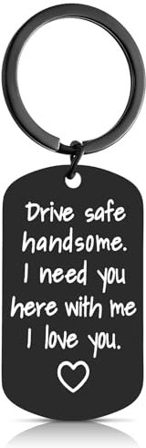 Ouligay Drive Safe Schlüsselanhänger Fahr Vorsichtig Freund Geschenke Auto Personalisierte Schlüsselanhänger Männer Geburtstagsgeschenk Freunde Geschenk für Ihn Freund Mann Ehemann Vater Boyfriend