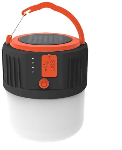 LED Camping Light Solar LED Camping Light USB Rechargeable light,For Hiking, Reading And Use(black)