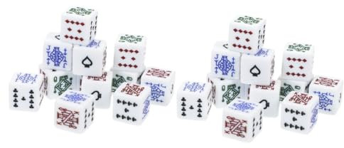 KOMBIUDA 24stücke Teiliges Set Weiße Pokerwürfel Und Chips Tragbare Verschleißfeste Spielchips Für Poker Und Würfelspiele Für Partys Und Unterhaltungen