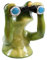 colourliving Frosch Figur mit Fernglas Teichdeko Frosch Deko auch als Gartenstecker Frosch Figuren für den Garten