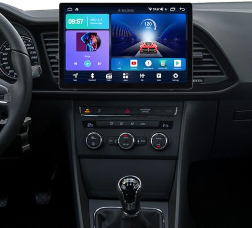 ACAVICA Radio de coche Seat Leon MK3 Android 13.1'' QLED 2K – Wireless CarPlay & Android Auto, 4G LTE, Bluetooth 5.0, DSP, WiFi Dual Band, 4GB+64GB Octa-Core - Compatible con Seat Leon 2013-2019
