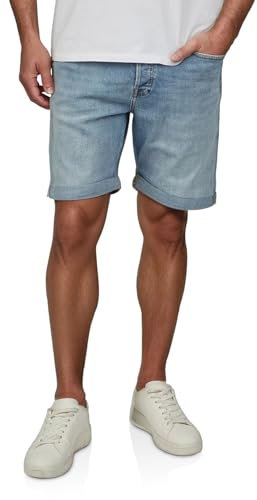 JACK & JONES Jeans Shorts Herren Stretch Kurz Regular Fit JJIRICK Kurze Hosen Bermuda Shorts Sommer Denim Einfarbig, Größe:XXL, Farbe:Blue Denim (AM 277)
