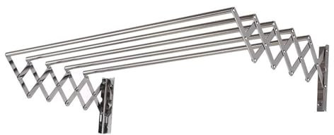 Generisch Einziehbarer Wäscheständer zur Wandmontage mit 5 Stangen und Handtuchhalter – platzsparender, zusammenklappbarer Kleiderbügel für Wäsche, ideal für kleine Wohnungen (60 cm)