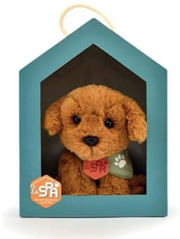 Histoire d'ours - Kleines Plüschtier, Hund, Beige, SPA, 16 cm, sehr weich, mit Box in Nischenform, Partnerschaft SPA, Solidarität für Kinder und Erwachsene – SPA-Hunde