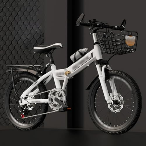 Faltbares Mountainbike Für Schüler, 18/20/22/24 Zoll, Rahmen Aus Hochfestem Stahl, Stoßdämpfende Scheibenbremse, 7-Gang-Schaltung F,22 inch