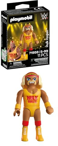 PLAYMOBIL | WWE® | Hulk Hogan™ | Legendäre Superstar‑Figur mit Zubehör & Standplatte | Für Fans ab 5 Jahren | 71958