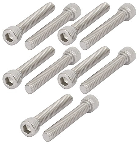 sourcing map 10pcs Innensechskant Kopf Schrauben 1/4-20 x 1-1/2 304 Edelstahl Vollgewinde DE