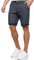 Indicode Herren Cuba Chino Shorts mit 5 Taschen aus Baumwollgemisch | Bermuda Sommershorts für Männer Indigo Blue, L