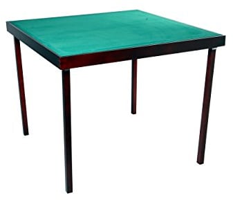 Engelhart - Table DE Bridge Pliable - Table en Bois pour Jeux de Cartes carrée - Feutrine Verte et Bois (79 cm x 79 cm)