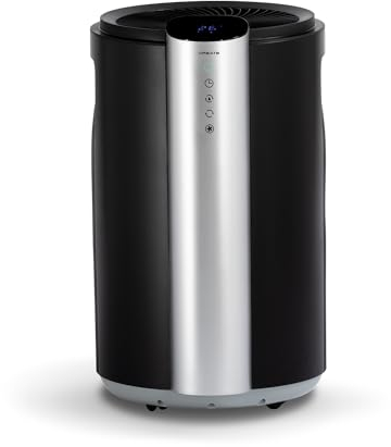 CREATE/Deshumidificador XL SPIRAL negro/Estancias de hasta 90m², Sistemas de seguridad, pantalla LED, reduce un 80% la humedad del ambiente, elimina hasta 20 L/día, 380W