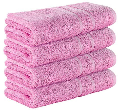 StickandShine 4er SET Premium Frottee Duschtuch 70x140 cm in rosa in 500g/m² aus 100% Baumwolle