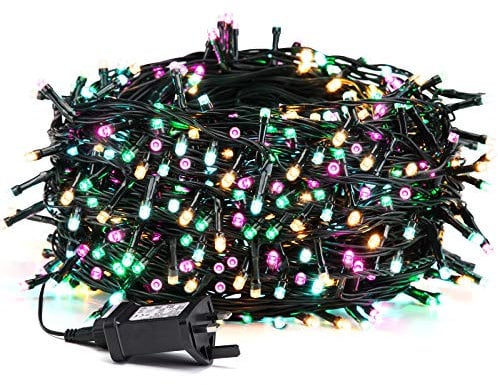 Avoalre Multicoloured Christmas Lights 20M 200LED String Lights Christmas Tree Lights 8 Lighting Modes Fairy Lights Plug in IP44 Waterproof for Garden Xmas Wedding Party Decoration Indoor Outdoor