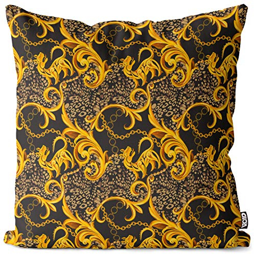 VOID Golden Baroque Kissenbezug Kissenhülle Sofakissen Kissen Deko Outdoor-Kissen Dekokissen, Kissen Größe:80 x 80 cm