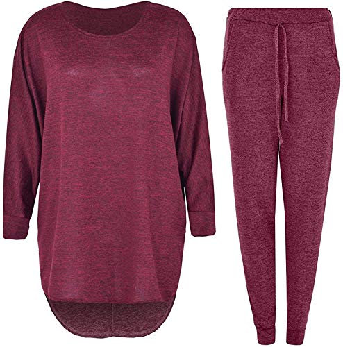 Crazy Girls Womens Hi Low Top Loungewear, Wine, XXL (UK 20-22)