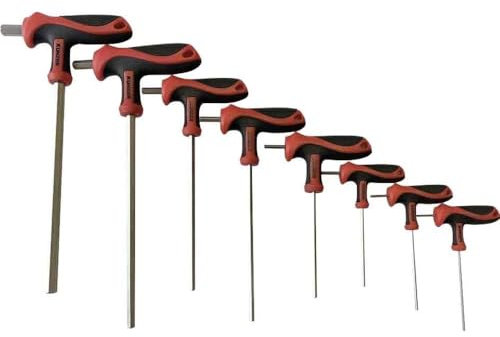 Kunzer 7TGSI08 T-Griff-Schraubendrehersatz Innensechskant 8-teilig - Set aus Chrom-Vanadium-Stahl - mit Quergriff