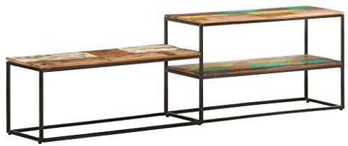 vidaXL TV Schrank Industriestil Lowboard Sideboard Fernsehschrank Fernsehtisch TV Möbel Board Tisch HiFi-Schrank 180x30x50cm Recyceltes Massivholz