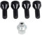 Bohaner Aluminum Car Locking Wheel Bolt Locks Nuts Tool Set M12 x 1.5 36136786419 for BMW 1/3/5/6 Series M3 Black