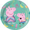 Procos 93488 - Party-Teller Peppa Wutz, Größe 20 cm, 8 Stück, Einwegteller aus Papier, Kindergeburtstag, Party-Geschirr, FSC® Mix