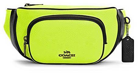 COACH Damen Gürteltasche aus Leder, QB/GLO Lime,