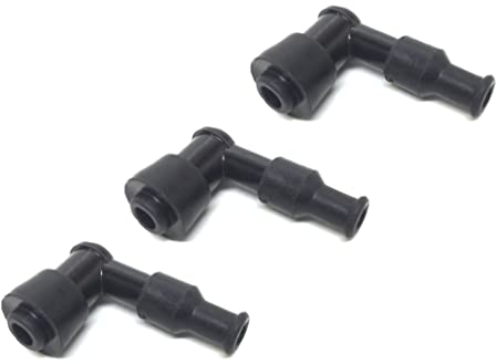 3x Zündkerzenstecker 90 Grad wasserdicht passend für Zündapp, Hercules, Kreidler, Puch, Simson - M14, 5 kOhm, abgewinkelt