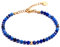 BERGERLIN Lapislazuli Armband dunkel blau mit vergoldeter Perle – facettiertes, blaues Armband mit Verschluss – Größe M-L