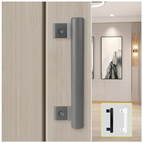 KAFENDA Poignée de porte coulissante en alliage d'aluminium de 8 pouces balcon poignée de porte en verre armoire de salle de bains poignée de porte de grange moderne poignée en métal (gris)