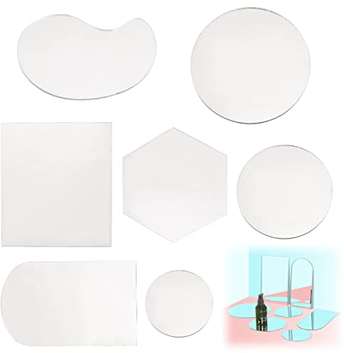 7 Stück Acryl-Spiegelreflexionstafel Glasscheibe,Fotografie Requisiten Fotohintergrund für Produkt, Objektfotografieobjektiv Posierhilfen,Requisiten Reflektor