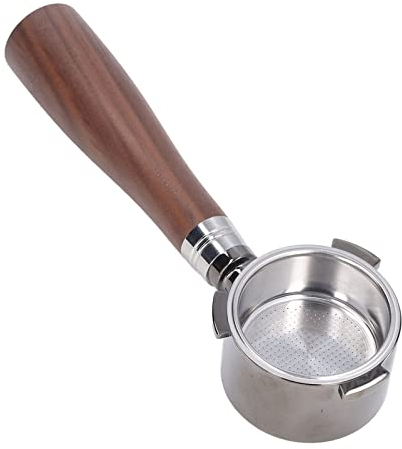 2in Coffee Portafilter Holder, Coffee Machine Filter Reusable, Coffee Machine Replacement Parts with Wooden Hand