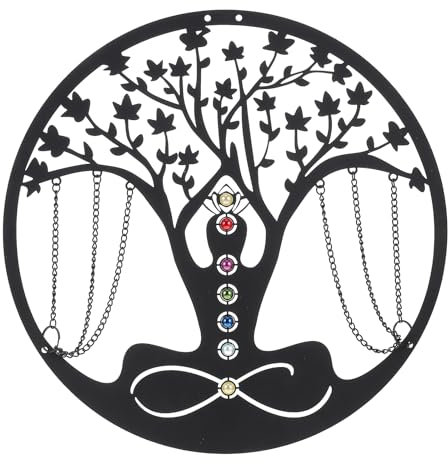 Black Meditation Yoga Metal Wall Art Altar Buddha Indoor Zen Home Decoration Outdoor Garden Patio Hanging Sign for Living Room Bedroom Collection Yoga for Women Lady 34cm