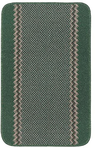 THE RUGS - Machine Washable Area Rugs & Runners for Living room, bedroom kitchen hallways Bordered Design|Green 80x50 cm