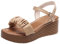 Sandali Elastico Sandali alla moda con zeppa con fibbia Sandali da donna casual con punta a pieghe Sandali Fucsia