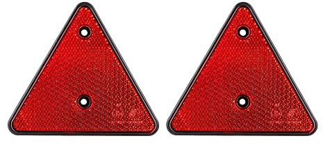 2er Set Dreieck Reflektor 15 x 13,5 CM Rückstrahler Anhängerdreieck Pkw Anhänger Dreiecke Katzenauge E-Prüfzeichen