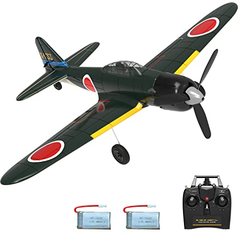 VOLANTEXRC A6M Zero 4CH RC Flugzeug RTF, 2.4GHz ferngesteuertes Flugzeug mit 2 Akkus, 4-Kanal Elektro-Segelflugzeug für Anfänger, Kinder & Erwachsene