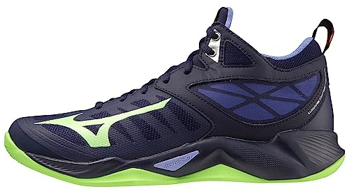 Mizuno Unisex Wave Dimension Mid Volleyball, Eveblue Techgreen Iolite, 36.5 EU