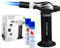 Pack de 1 Soplete Antorcha Cocina con Doble Llama, Recargable Butano Gas Precargado Culinario con Bloqueo de Seguridad + 2 Botellas de Gas Butano, para Bricolaje, Crema, Brulée, Postres, Soldadura