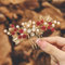 IYOU Peignes à Cheveux Mariage Perles Accessoires Cheveux Fleurs Rouges Serre-tête Feuille Cristal Coiffure pour le bal Mariée pour Mariées et Demoiselles d'honneur