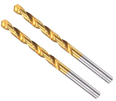 CoCud Forets Hélicoïdaux, 5.8mm Forage Diamètre, Titane Enduit Haute Vitesse Acier 6542 Droite Ronde Queue - (Applications: pour Inox Acier Alliage Métal), 2 pcs