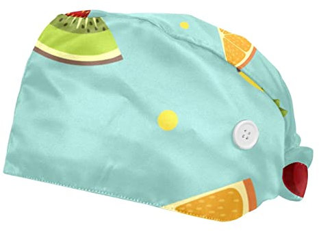suojapuku Arbeitskappe für Damen und Herren, 2er-Pack Scheuerkappen,Banane Kirschorange,Bfnh Hut