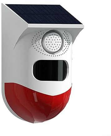 Solar Bewegungsmelder Alarm Outdoor 120dB Sound Sicherheit Alarm Sirene Stroboskop Licht Fernbedienung