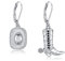 Cowgirl Ohrringe 925 Sterling Silber Western Cowboy Boot Ohrstecker Cowboystiefel Ohrringe Hängend Texas Hut Ohrhänger Spur Boho Schmuck Geschenk für Damen Frauen Männer